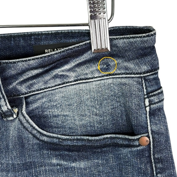 Judy Blue High Rise Raw Hem Relaxed Fit Jeans 11/30 Distressed Crop 88191 *Read - Picture 4 of 15